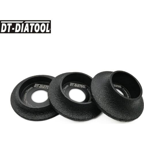 DT-DIATOOL 1pc Vacuum Brazed Diamond Grinding Wheel Demi-bullnose Edge Profile For Marble Granite Artifical Stone Grinding Wheel