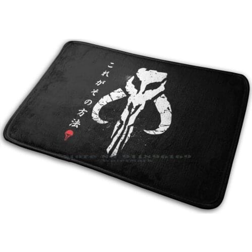 This Is The Way ( Kanji Style ) V2 Mat Rug Carpet Anti-Slip Bedroom Entrance Door Mat Skull Bounty Hunter Fett White Baby Way