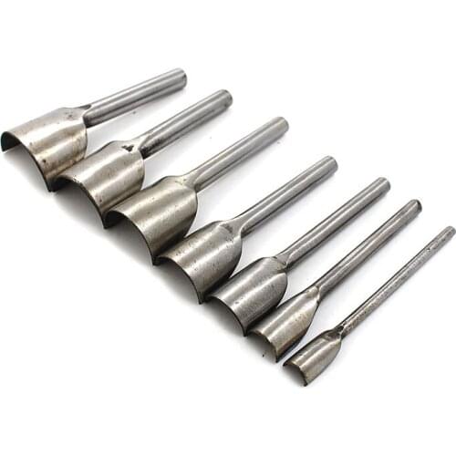 Hot 7Pcs DIY Leather Craft Belt Strap Punch DIY Wallet Bag End Half Round Arc-shaped Punch Tool 7 Sizes Set