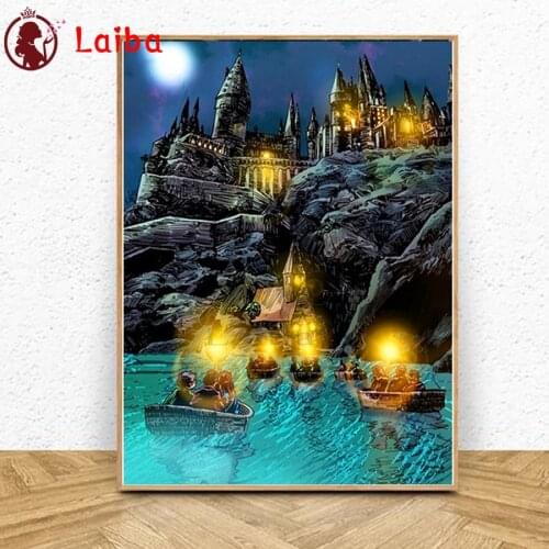 Full drill square New arrival 5D diamond painting DIY diamond embroidery Harry Castle Cross Stitch Full Round Mosaic Decoration