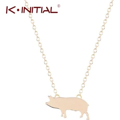 Kinitial Min 1pcs Gold Silver Color Plated Pig Necklace Paris Neckless for Women Jewelry Long Necklace Boho Design Nice jewelry