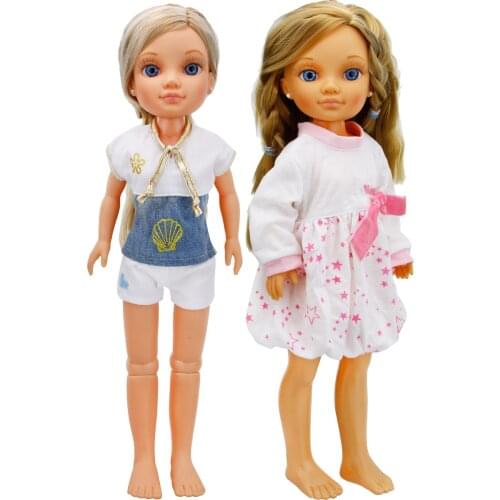 2 Set Doll Outfit Dress Tops Pants Shirt Bow-knot Skirt Daily Casual Wear Accessories Clothes for Nancy Dolls Girl Dollhouse Toy