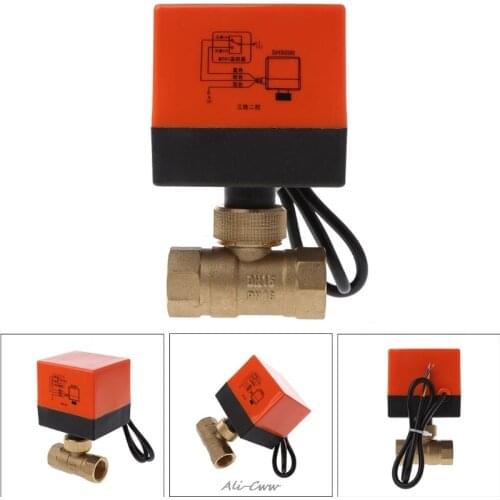 Electric Motorized Brass Ball Valve DN15 AC 220V 2 Way 3-Wire with Actuator