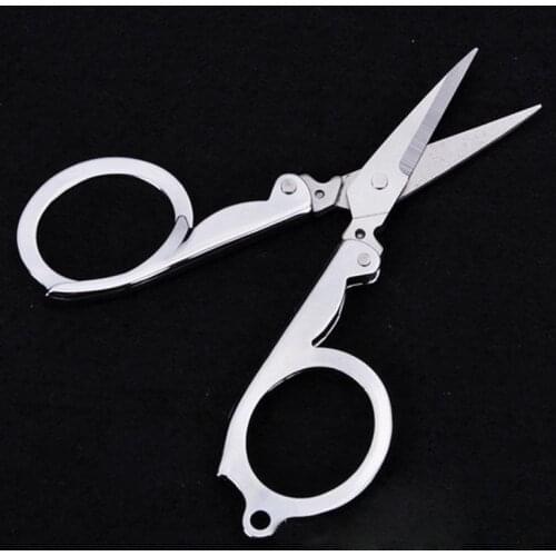 Stainless steel Mini small Edc fold scissor tijera tesoura pocket tool utility gadget portable camp hike travel first aid kit