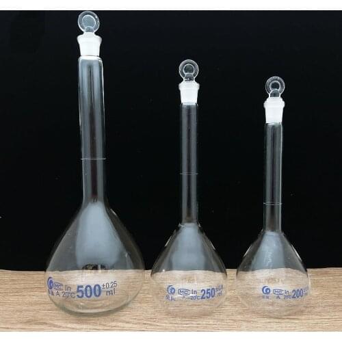 1ml to 500ml Clear Glass Volumetric Flask with Grinding mouth plug Teaching instruments for chemistry experiments