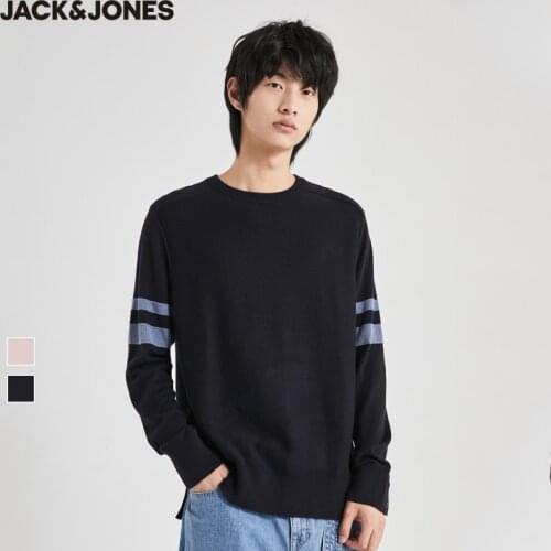 JackJones Autumn&Winter Mens Casual Contrasting Round Neckline Knit Sweater| 220324019