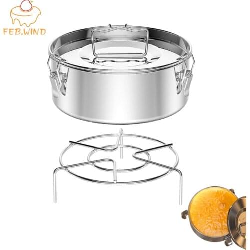 Stainless Steel Round Cake Pan For Instant Pot Flanera Flan Mold With Lid And Lift Handle Flan Mould With Steamer Rack 795