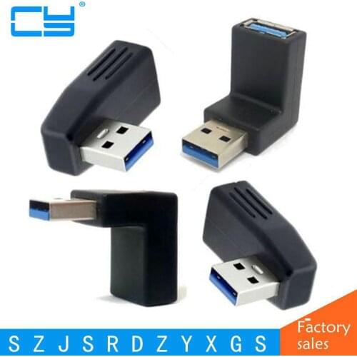 Low Profile 90 Degree Up Angled USB 3.0 Adapter A Male to Female Extension