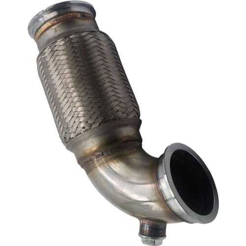 2.5" Stainless V-band Low Profile 90 Degree Outlet Down-pipe Flange Flex Bellows