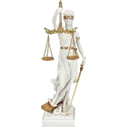 All new resin blind goddess of justice statue Themis goddess desktop figurine decoration living room study gift lawyer gift whit