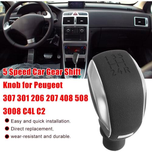 NEW 2020 5 Speed Car Gear Shift Knob for Peugeot 307 301 206 207 408 508 3008 C4L C2