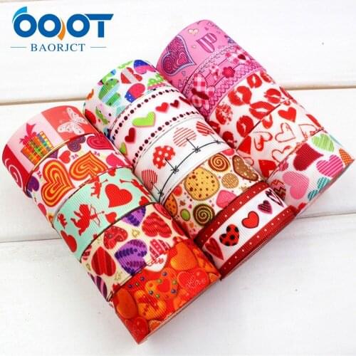 OOOT BAORJCT 174204,22mm love Printed grosgrain ribbon,DIY handmade,Wedding decoration materials, Valentines Day essential