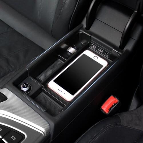 Fit for Audi A4 B9 8W RS4 S4 2017-2020 Car Accessories Interior Decoration Central Armrest Storage Glove Box Container 1pcs LHD
