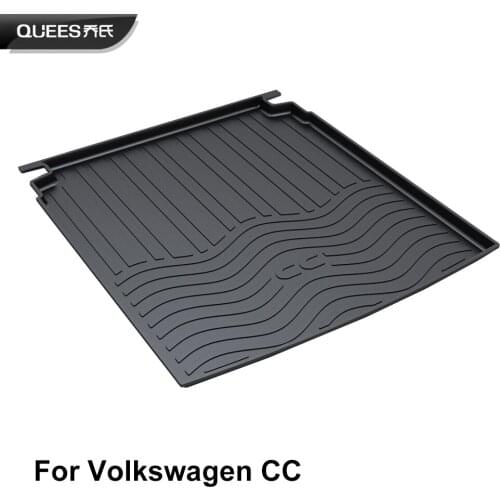 QUEES Custom Fit Cargo Liner Tray Mat for Volkswagen CC / Passat CC 2006 2007 2008 2009 2010 2011 2012 2013 2014 2015 2016 2017