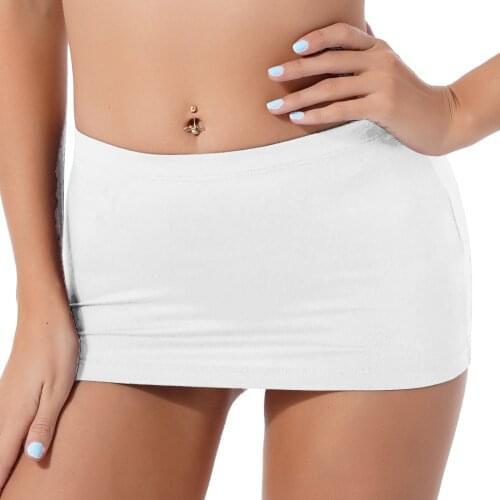 Sexy Mini Skirt Low Waist Short Dress Pencil Tennis Skrit Ladies Solid Color Elastic Waistband Bodycon Miniskirt Femmel Lingerie