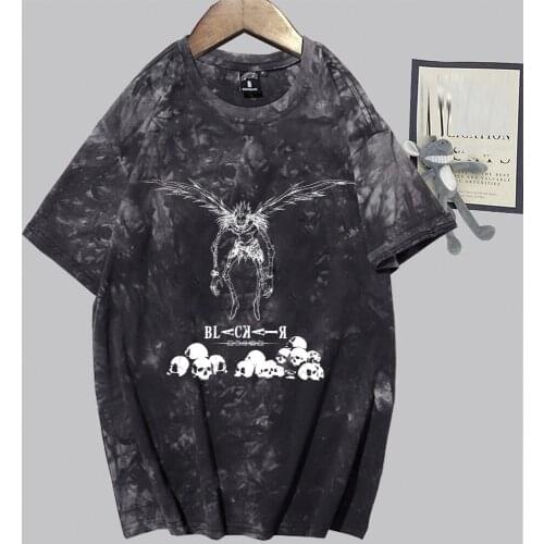 Punk Vintage Death Note manga Goth Graphic T Shirt Women men tie dye Top O-neck Tshirt hip hop Streetwear Short Sleeve T-shirt