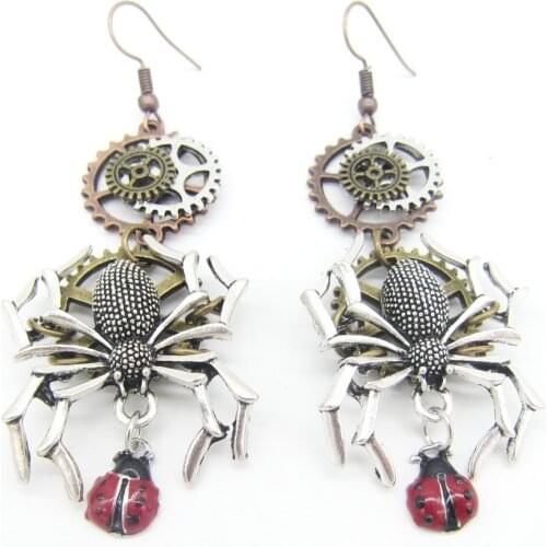 2018 Cykopv New Original Design Spiders Meeting Ladybirds Vintage Steampunk Animal Drop Earring