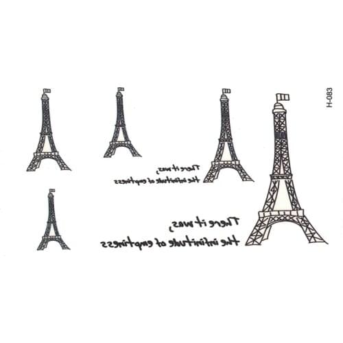 10pcs Eiffel Tower Waterproof Temporary Tattoo Stickers for Girls and Man beautiful Cute Sexy Body Art Beauty Makeup tatoo