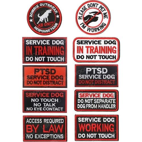 Service Dog Working Do Not Touch Military Tactical Badge K9 K-9 UNIT ZOMBIE OUTBREAK Hook & Loop Fastener Patch