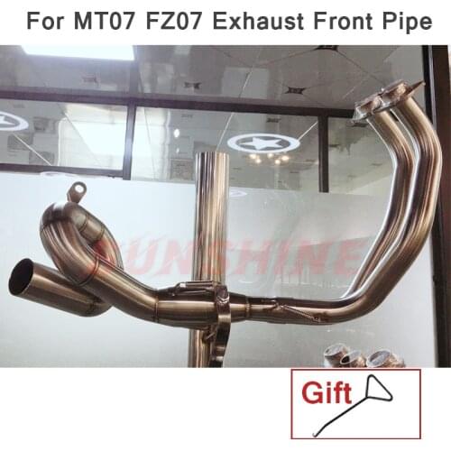 Motorcross Exhaust Slip on Pitbike Front Pipe Motorcycle Full System Modified Stainless Steel Half Blue For YZF MT07 FZ07 XSR700