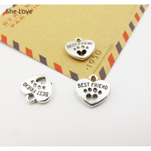 Chzimade 50Pcs/lot Best Friends Metal Letter Printed Garment Labels Tags For Clothes Diy Sewing Supplies