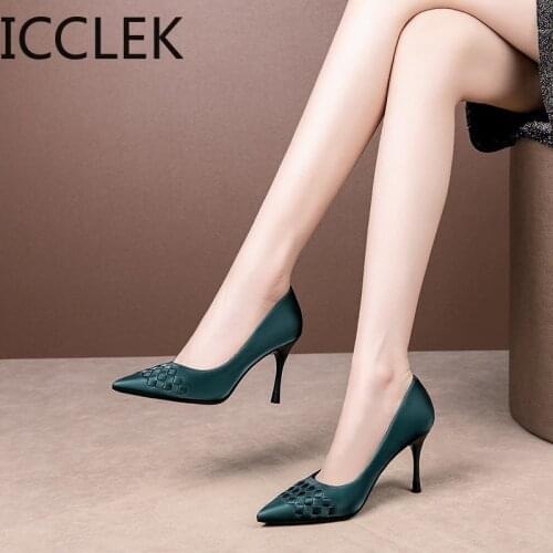 Womens Shoes Color Pointed Satin High-heeled Shoes Women 2020 New Fine with Wild Four Seasons Banquet Shoes