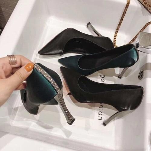 High Heels Womens Stiletto Heels 2021 Spring and Autumn New Korean Style Sexy Shallow Mouth All-match Pointed Shoes