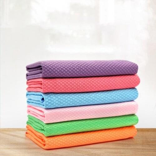 1/5/6PCS X Cleaning Cloth Non-marking Fish Scale Cleaning Cloth Housework Glass Cleaning Cloth In Stock Drop Shipping