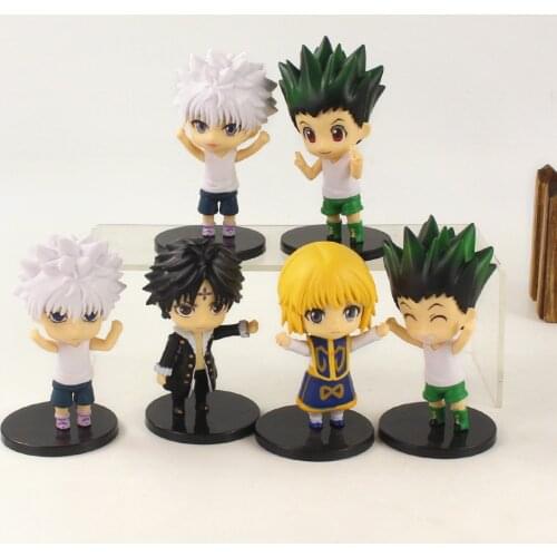 10.5-11.5cm 6pcs/set Cartoon Hunter x Hunter Killua Zoldyck Gon Freecss PVC Collection Model Figure Toys Dolls