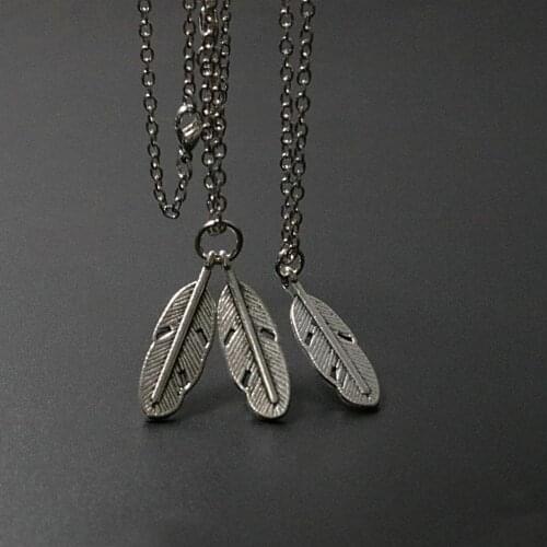 10pcs Pendant Jewelry Girl Women Feather Pendant Necklace