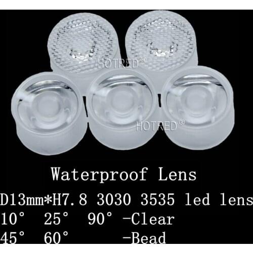 13mm 3535 CREE XPE XPE2 XPG XPG2 XTE Epiled/Semiled 3535 LED Lens waterproof 3030 Chip Diode Clear Bead Surface Integrated lens
