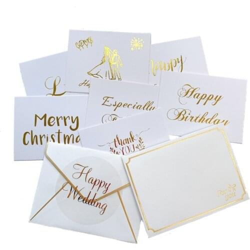 20packs Mini White bronzing gift decoration card with envelope party invitation greeting cad Wedding