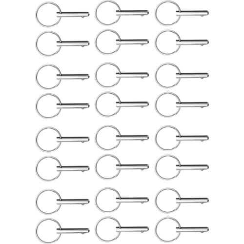 24 Pcs. Boat Stainless Steel Socket Pin Quick Release Pin With Pull Ring For Cover Hinge