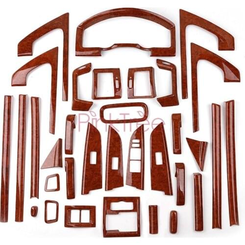 33 pieces For Toyota Land Cruiser 200 2016 2017 Interior Wooden Decoration Cover Door Panel Dashboard Trim Car Styling Accessory