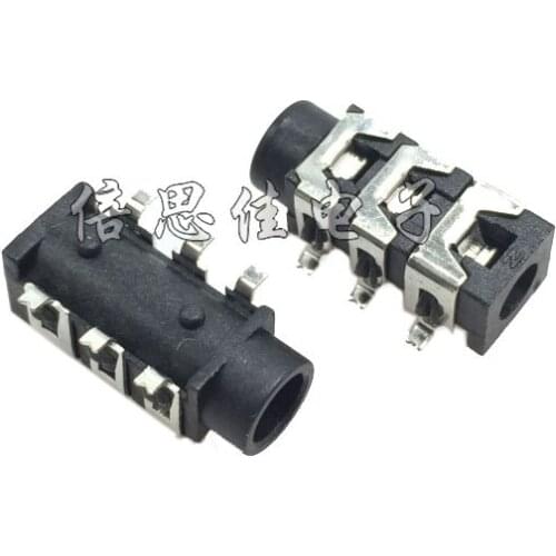 50pcs/Earphone socket 3.5 Audio socket PJ-313D 6 Pin SMD Belt column Headset Female seat