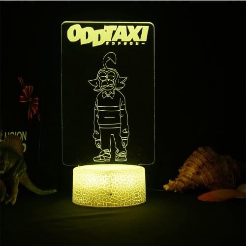 Odd Taxi Anime Acrylic Led Night Light OT Koshiro Daimon Figure for Kids Child Bedroom Decor Cool Lamp Gift