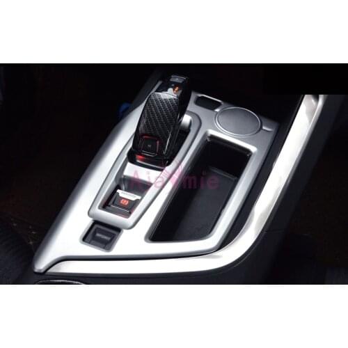 Accessories For Peugeot 5008 3008 GT 2017 2018 Interior Silver Color Gear Cover Overlay Panel frame Chrome Car Styling