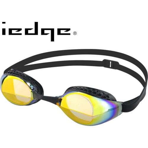 Barracuda Iedge Racing Swimming Goggles Mirror Coating Lens Patented Gaskets #VG-952 Gold