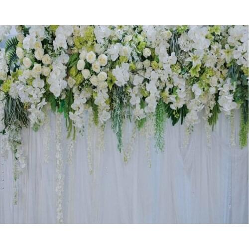 White Floral Plant Backdrop Baby Shower Party Birthday Room Decor Photo Booth Studio Prop