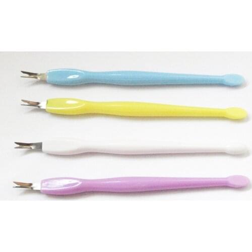 Free shipping! 500pcs mix color Nail Art Tool Dead Skin Fork Trimmer Peeling Knife Cuticle Remover,high quality