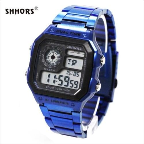 Fashion Brand Shhors Watch Men LED Digital Watches Military Sport Watch Men Electronic Wristwatch Blue reloj digital hombre 2020