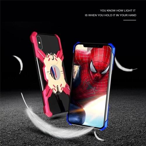 For iPhone XS MAX 6 6s 7 8 Plus X XR Case Iron Man Armor Metal Aluminum CNC Protect Phone Case Cover + bracket For iPhone 6 6S 7