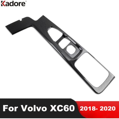 For Volvo XC60 XC 60 2018 2019 2020 Carbon Fiber Car Interior Handbrake Hand Brake Frame Decoration Cover Trim Accessories LHD