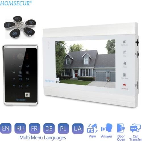 HOMSECUR 7" Wired Video&Audio Home Intercom 1.3MP Card Access for House/Flat (BC081HD+BM705HD-W)