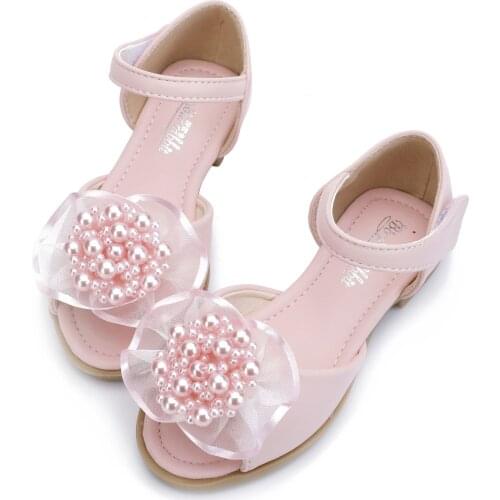 Girls Summer Sandals New Fashion Childrens Princess Sandals Childrens Flat Soft Bottom Little Girls Beading Sweet Sandals