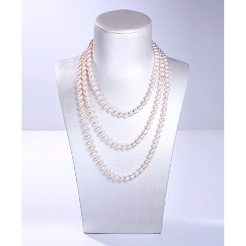 New natural freshwater pearl 7-8MM potato shape pearl sweater chain fashion simple wild 80 inch