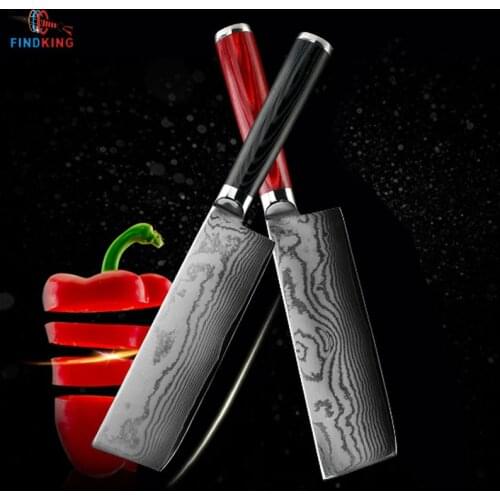 FINDKING new 6.5 inch nakiri knives damascus steel blade damascus chef knife 67 layers damascus kitchen knife
