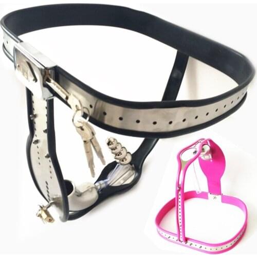 Male Stainless Steel Chastity Belt Waist Removable Anal Plug Chastity Lock Penis Cage Restraint Device Sex Toys for Men G7-4-84