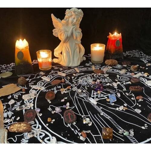 Rectangle Pendulum Divination Tablecloth Ta-rots Card Pad Runes Altar Table Cloth Constellation Board Game Velvet Dropship