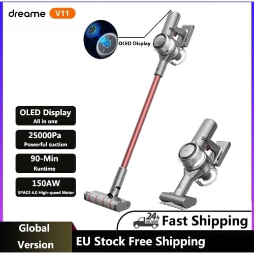 Prepaid TAX ) XIAOMI Vacuum cleaner Dreame V11 Handheld Wireless Cleaner OLED Display 25kPa All in one Dust Collector Floor